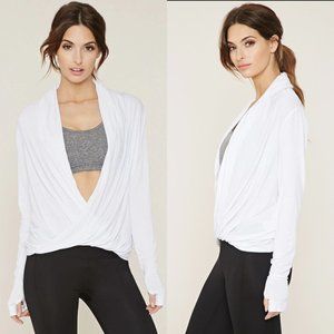 Forever 21 Activewear - White Twist-front Pullover